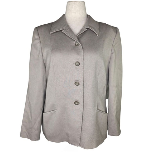 Vintage Pendleton 100% Wool Gray Blazer Jacket Women’s 14 Made in USA - Picture 1 of 7